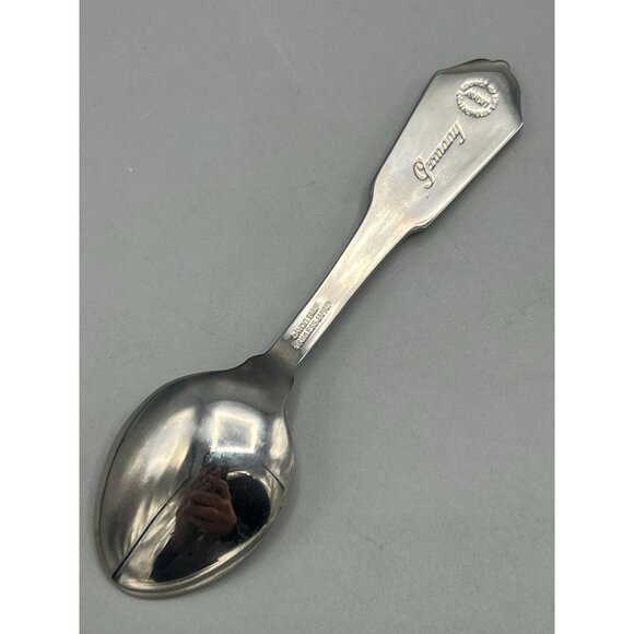 Vtg  Stainless Sugar Spoon Enamel Handle German Woman Buckets Milkmaid - Picture 8 of 8